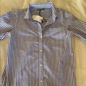 Striped Button-Up Shirt with Logo
